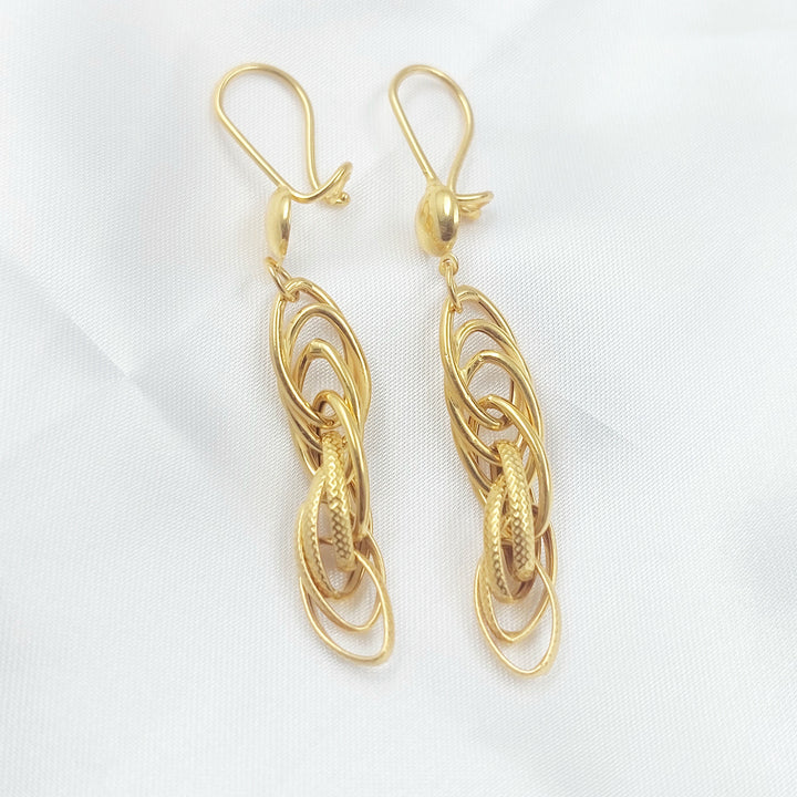 Shankle Earrings Made of 21K Gold by Saeed Jewelry 