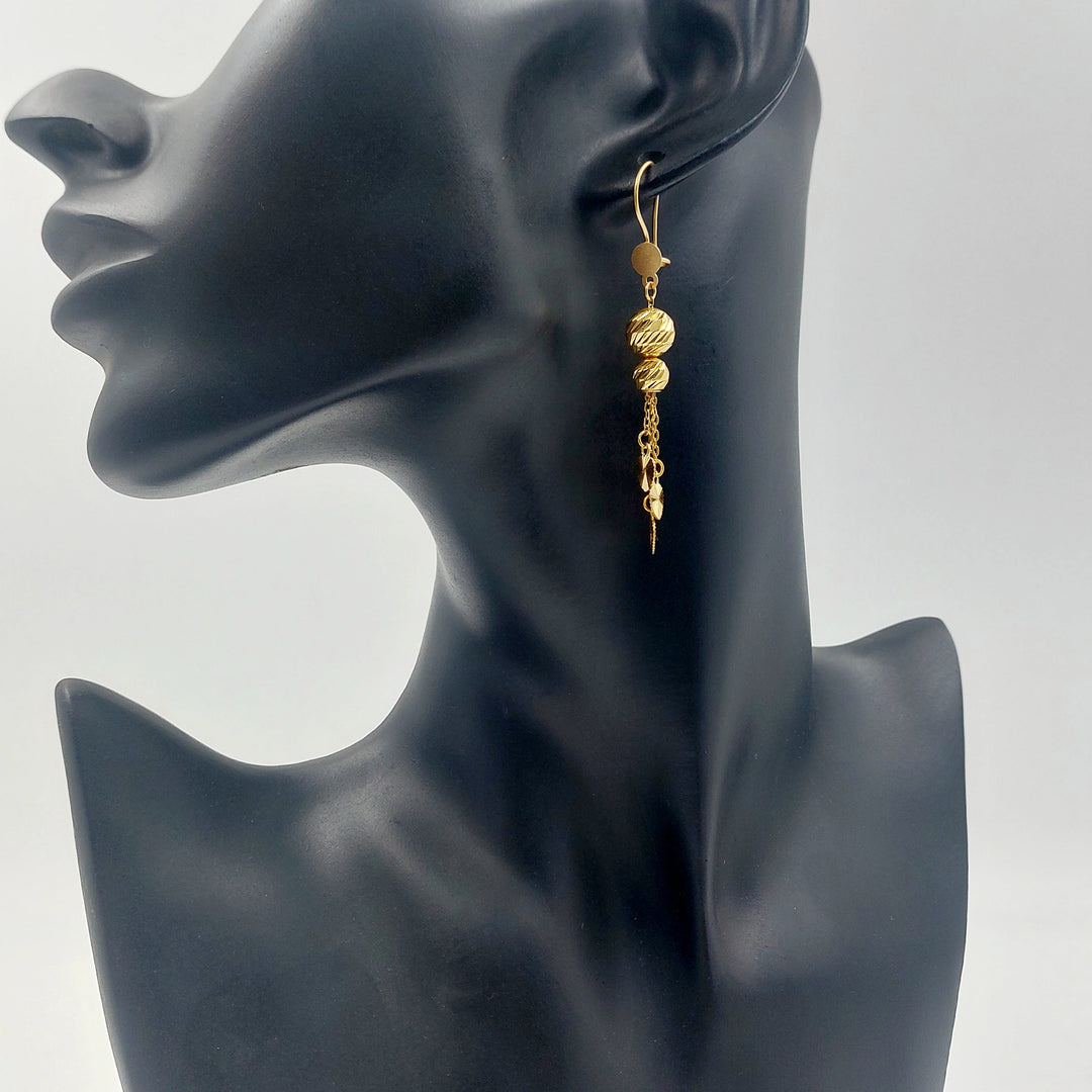 Shankle Heart Earrings Made of 21K Gold by Saeed Jewelry 