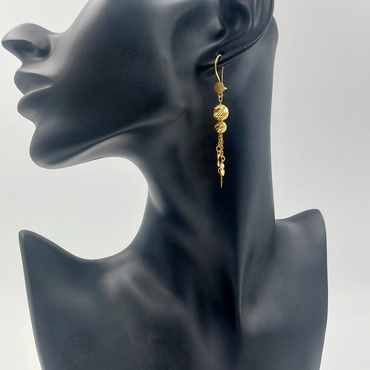 Shankle Heart Earrings Made of 21K Gold by Saeed Jewelry 