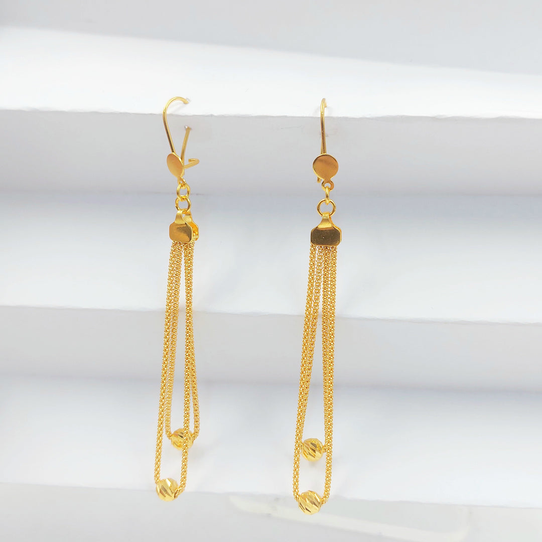 Shankle Fancy Earrings Made of 21K Gold by Saeed Jewelry 