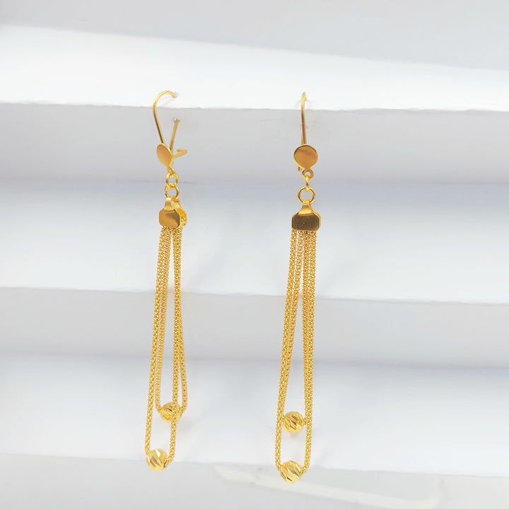 Shankle Fancy Earrings Made of 21K Gold by Saeed Jewelry 