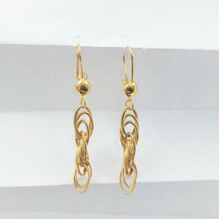 Shankle Earrings Made of 21K Gold by Saeed Jewelry 
