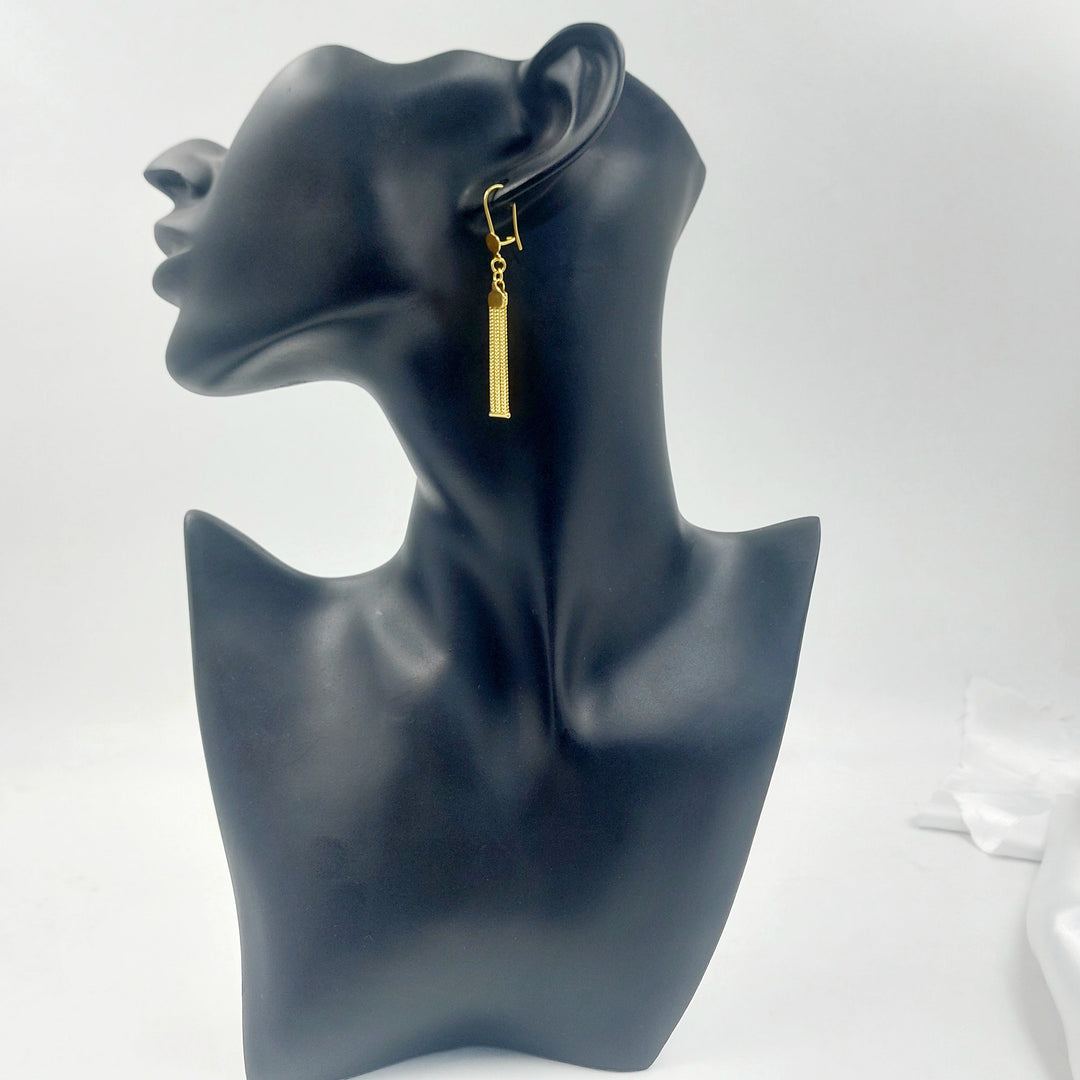 Shankle Fancy Earrings Made of 21K Gold by Saeed Jewelry 