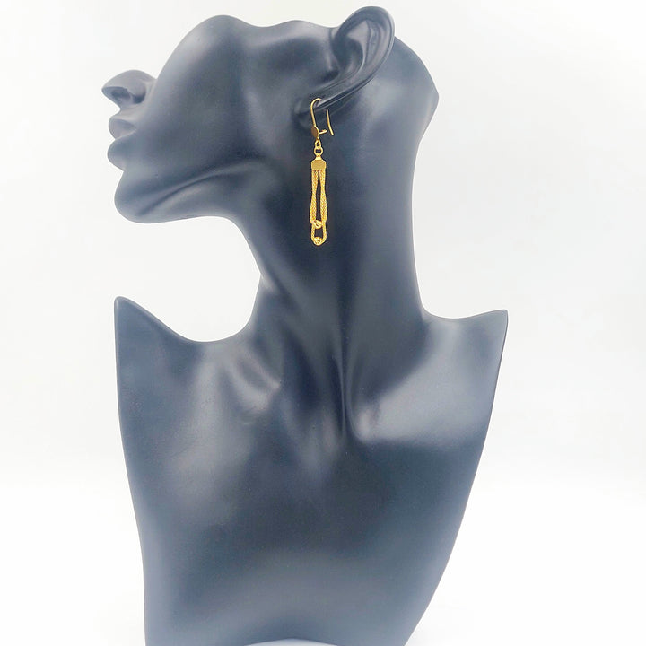 Shankle Fancy Earrings Made of 21K Gold by Saeed Jewelry 