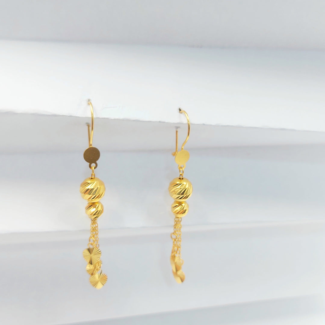 Shankle Heart Earrings Made of 21K Gold by Saeed Jewelry 
