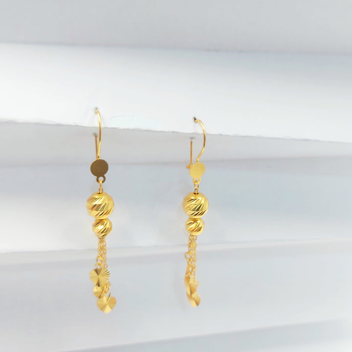 Shankle Heart Earrings Made of 21K Gold by Saeed Jewelry 