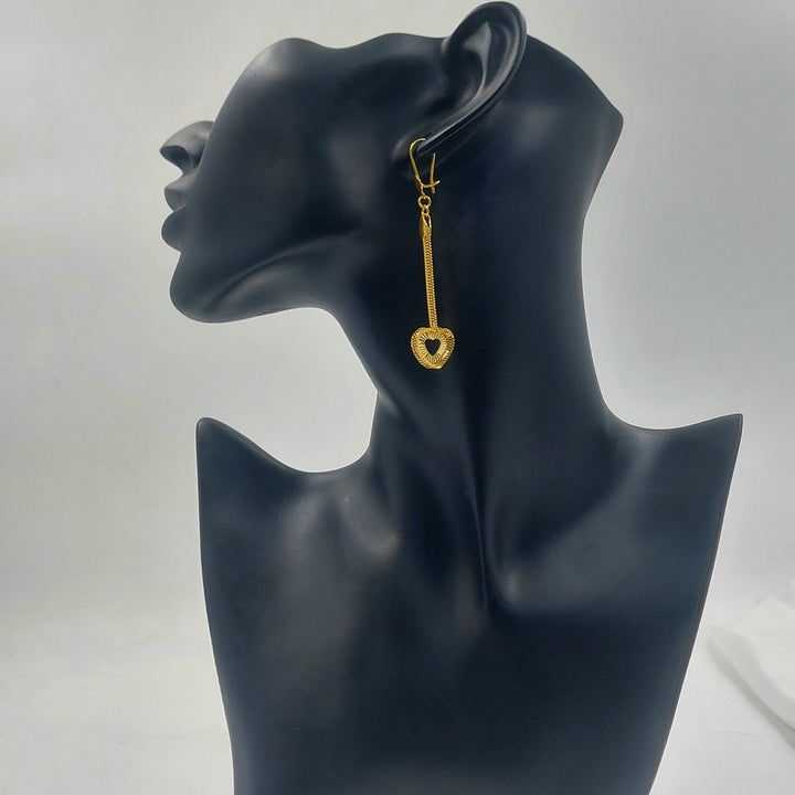 Shankle Fancy Earrings Made of 21K Gold by Saeed Jewelry 