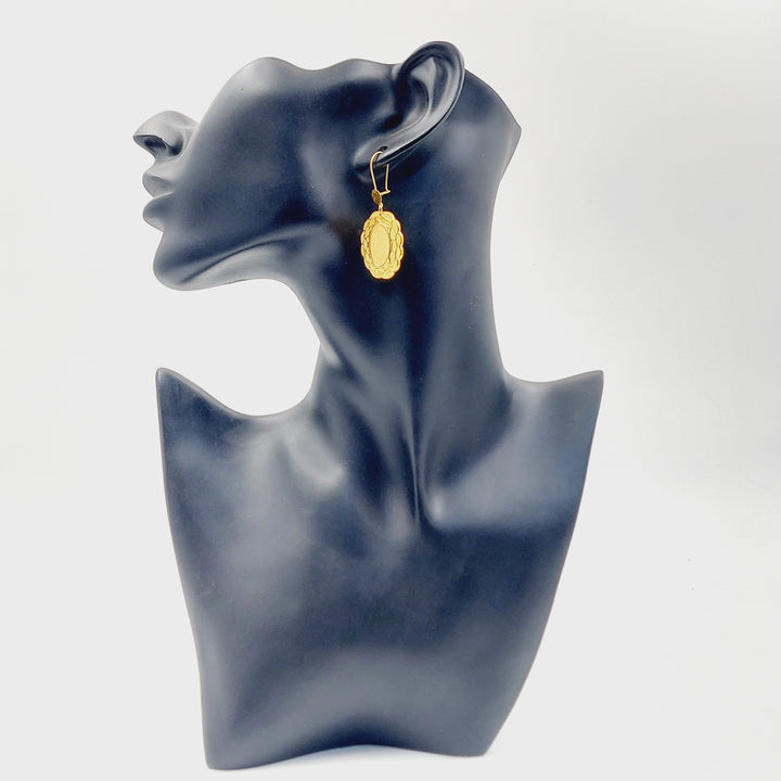 Shankle Ounce Earrings Made of 21K Gold by Saeed Jewelry 