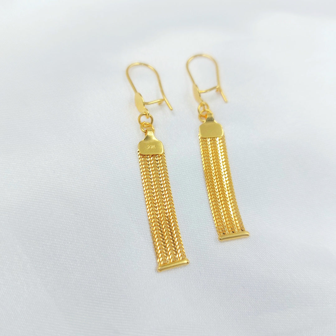 Shankle Fancy Earrings Made of 21K Gold by Saeed Jewelry 