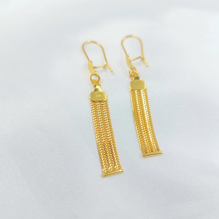 Shankle Fancy Earrings Made of 21K Gold by Saeed Jewelry 