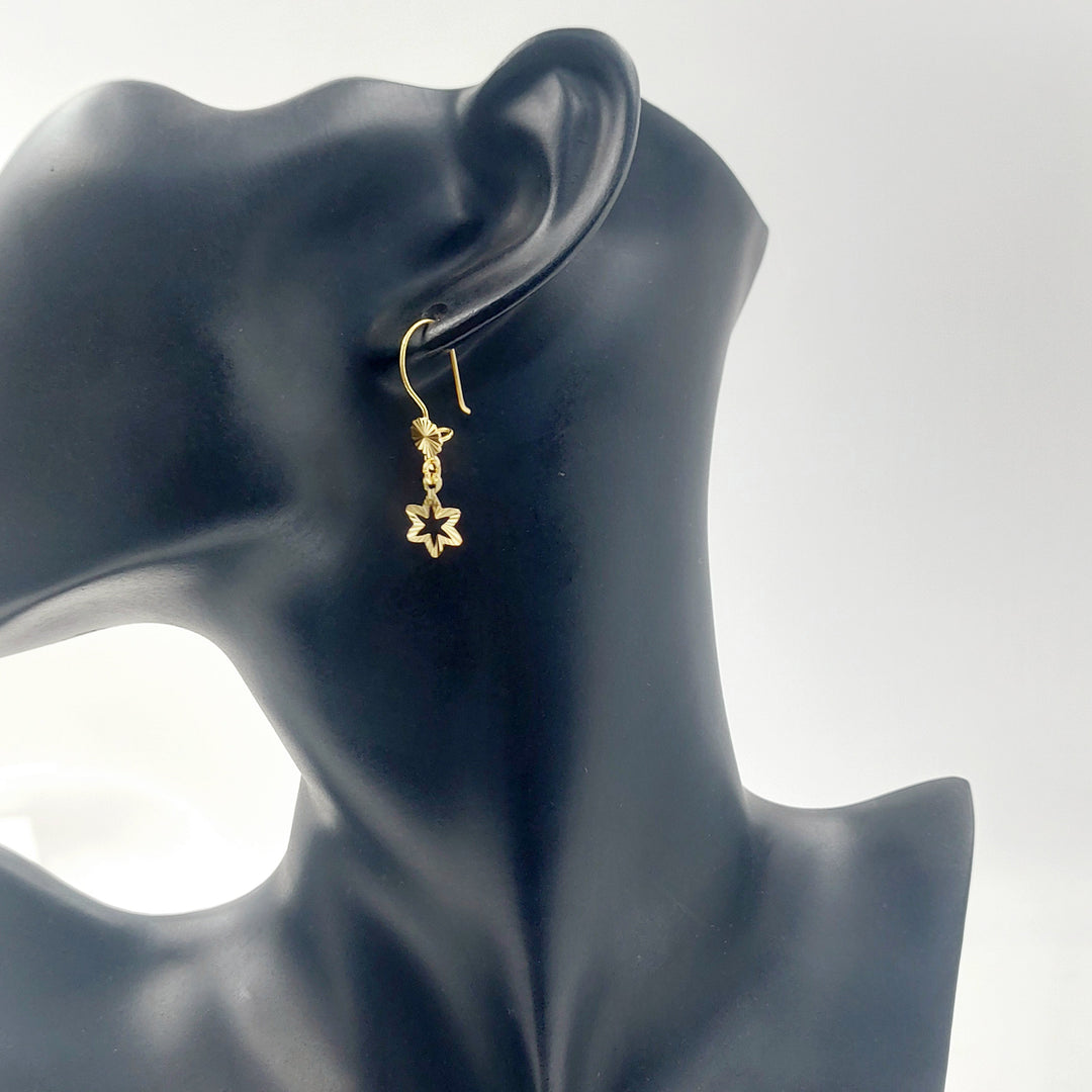 Shankle Star Earrings Made of 21K Gold by Saeed Jewelry 