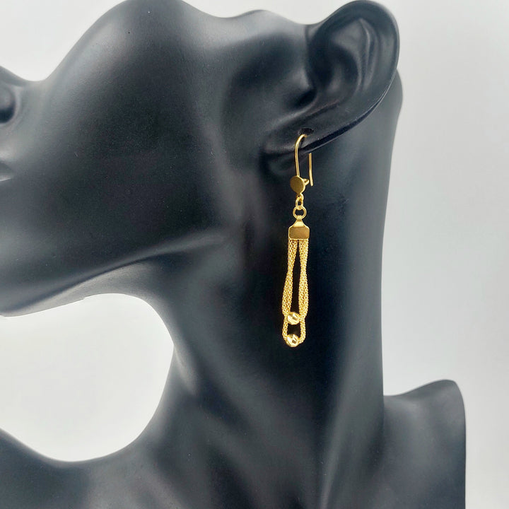 Shankle Fancy Earrings Made of 21K Gold by Saeed Jewelry 