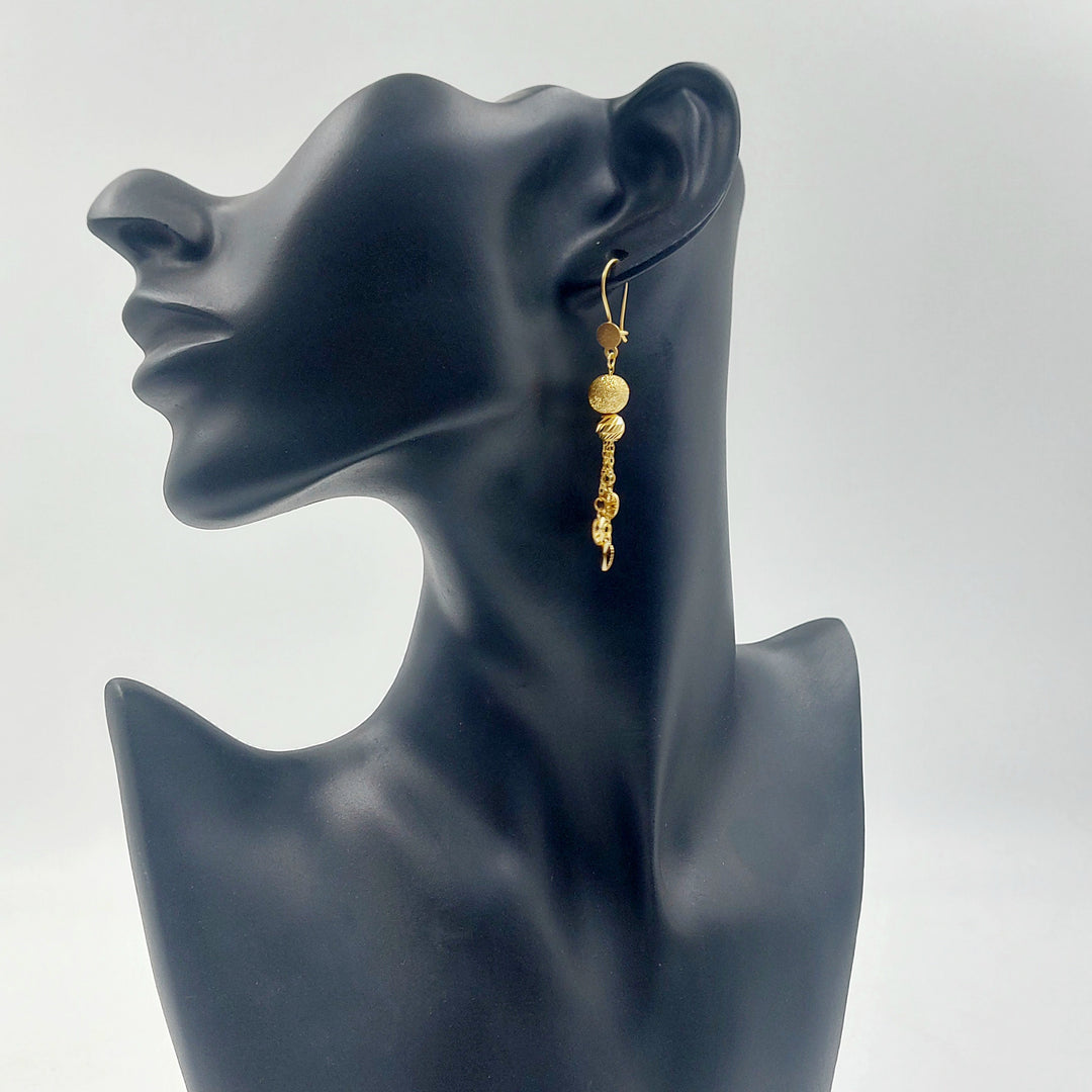 21K حلق مسبحة شنكل-مجوهرات الشيخ سعيد-Saeed Jewelry 