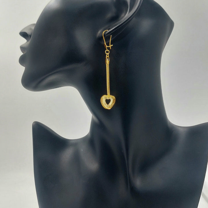 Shankle Fancy Earrings Made of 21K Gold by Saeed Jewelry 