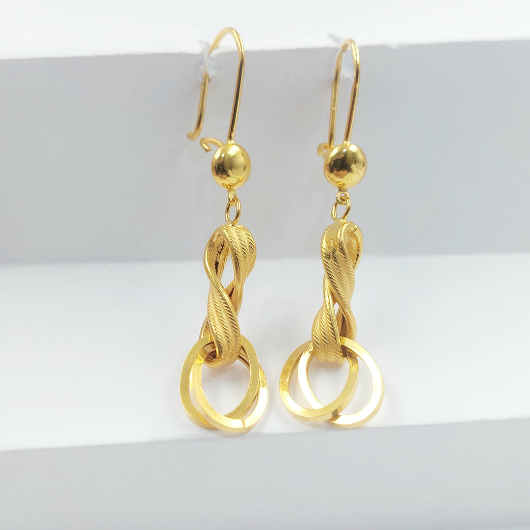 Shankle Earrings Made of 21K Gold by Saeed Jewelry 