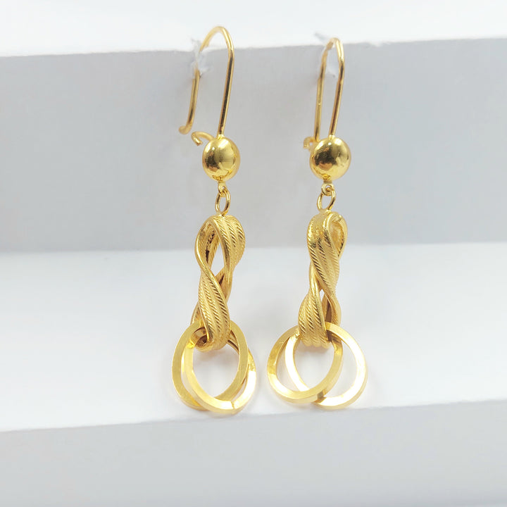 Shankle Earrings Made of 21K Gold by Saeed Jewelry 
