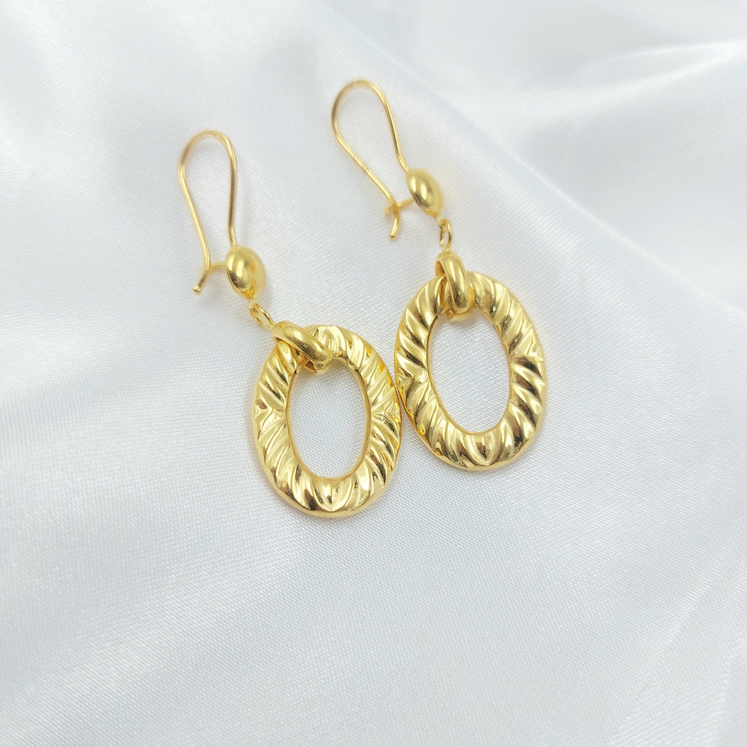 Shankle Earrings Made of 21K Gold by Saeed Jewelry 