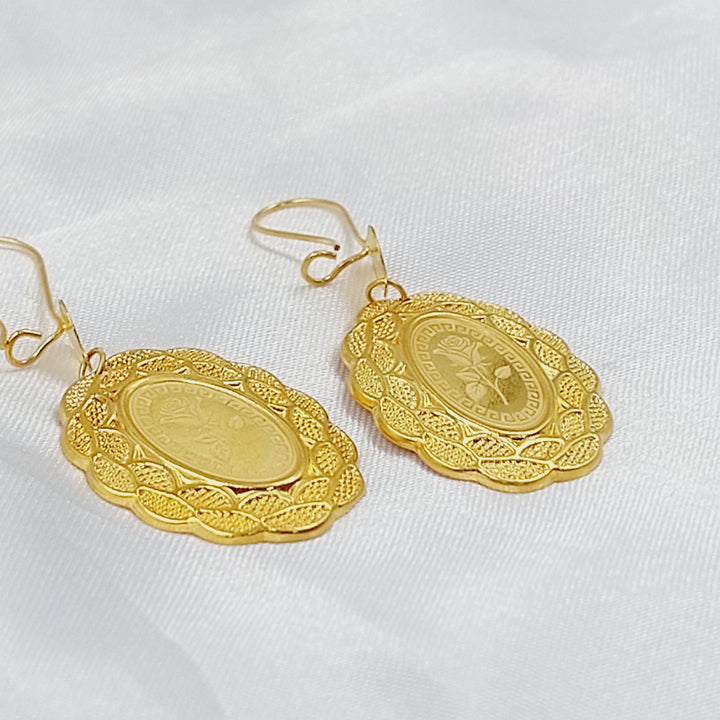 Shankle Ounce Earrings Made of 21K Gold by Saeed Jewelry 
