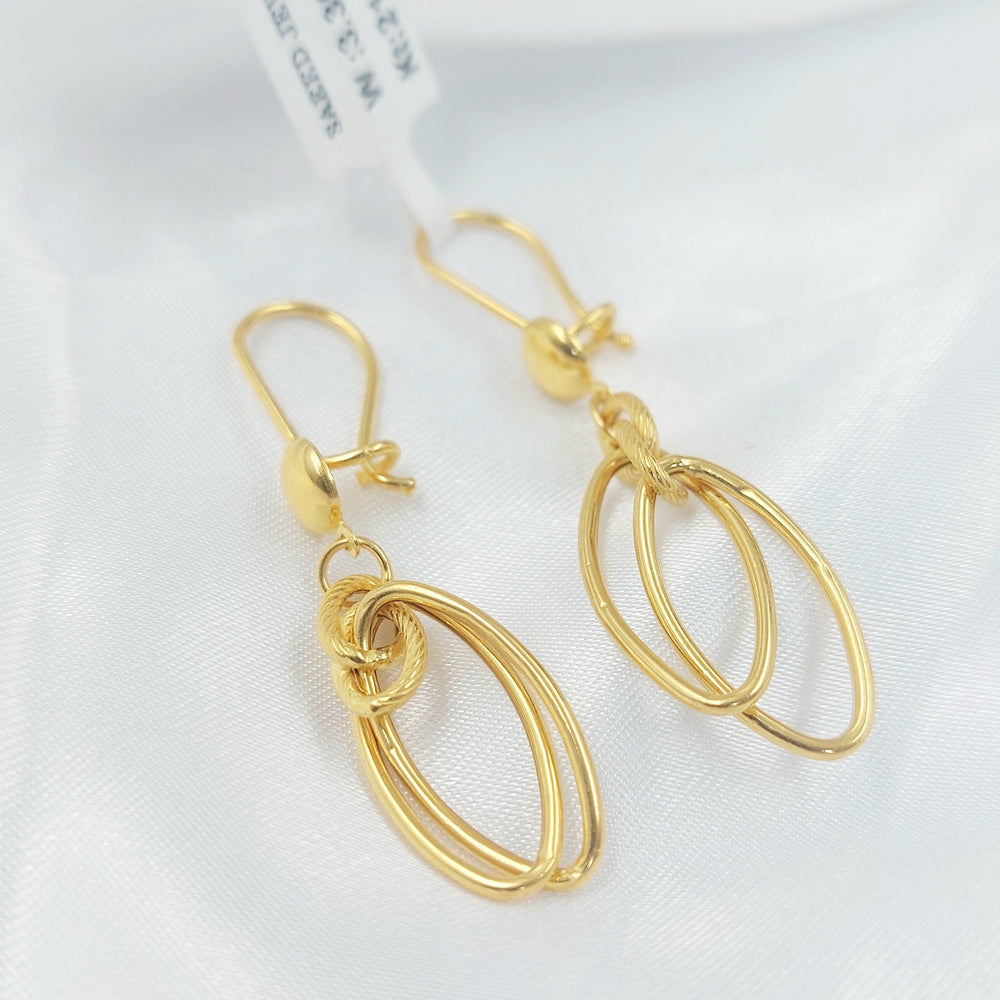 Shankle Earrings Made of 21K Gold by Saeed Jewelry 