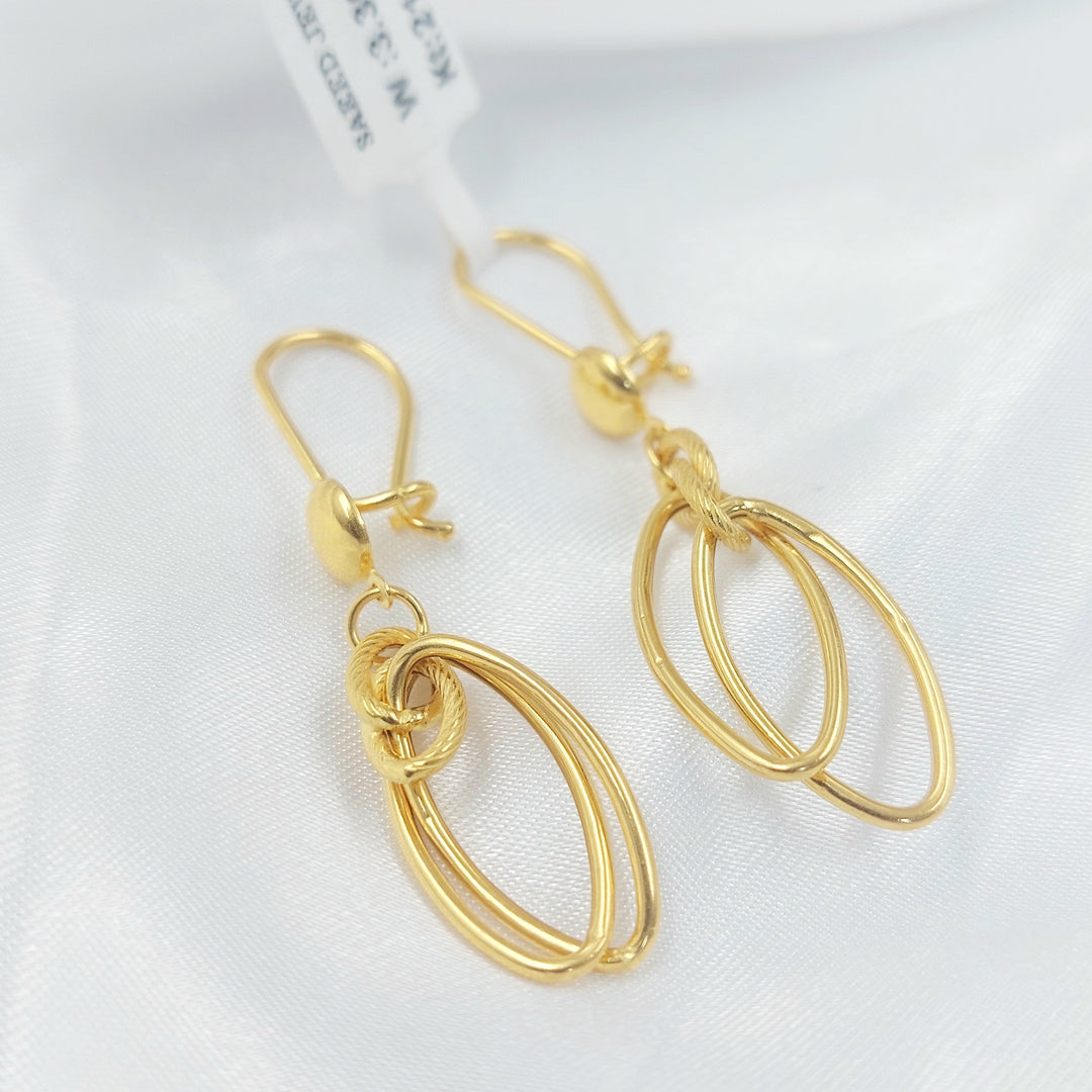Shankle Earrings Made of 21K Gold by Saeed Jewelry 
