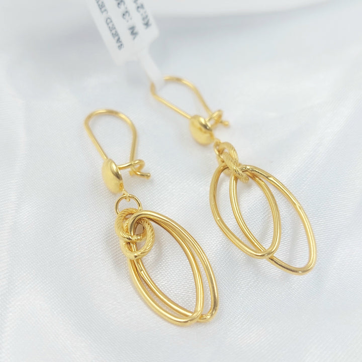 Shankle Earrings Made of 21K Gold by Saeed Jewelry 