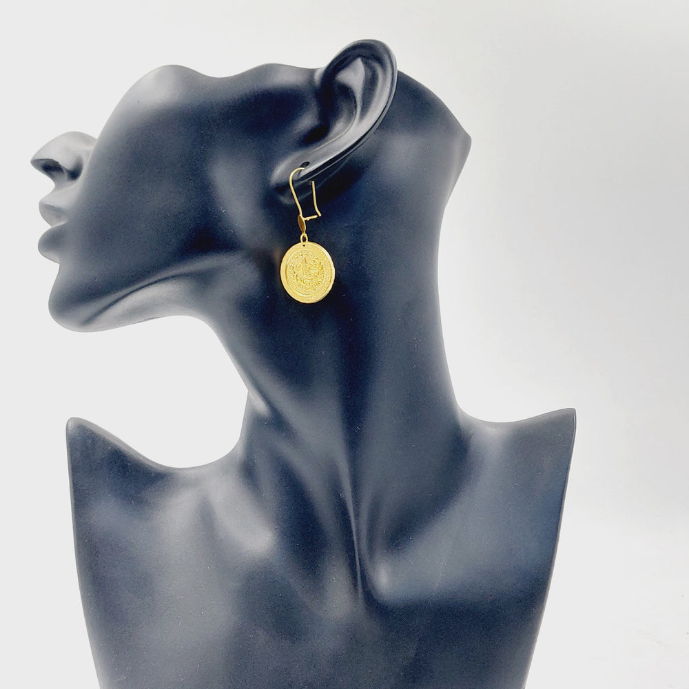 Shankle Rashadi Earrings Made of 21K Gold by Saeed Jewelry 