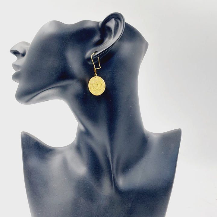Shankle Rashadi Earrings Made of 21K Gold by Saeed Jewelry 