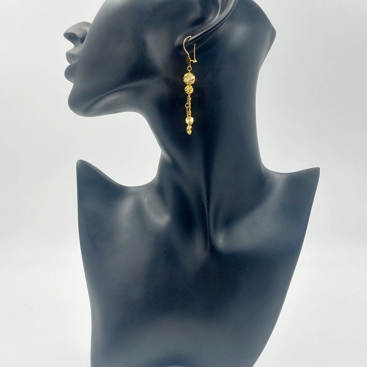 Shankle Heart Earrings Made of 21K Gold by Saeed Jewelry 