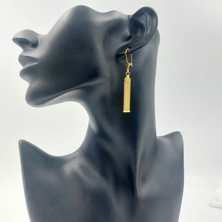 Shankle Fancy Earrings Made of 21K Gold by Saeed Jewelry 
