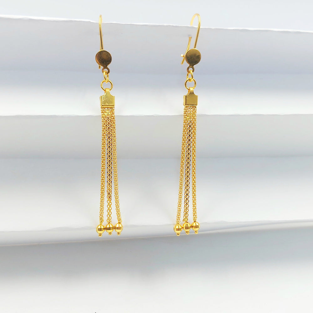 21K حلق فانسي شنكل-مجوهرات الشيخ سعيد-Saeed Jewelry 