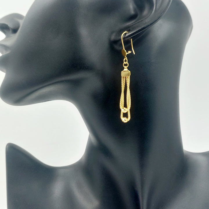Shankle Fancy Earrings Made of 21K Gold by Saeed Jewelry 