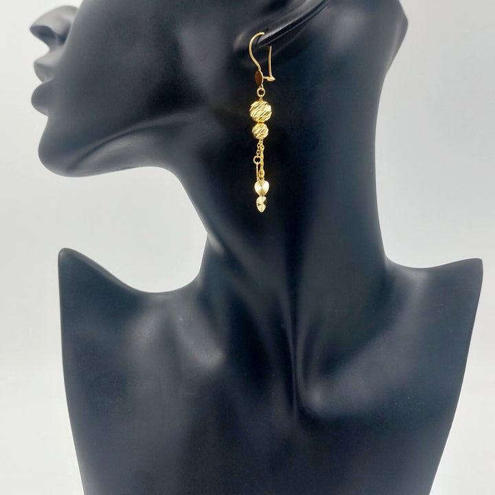 Shankle Heart Earrings Made of 21K Gold by Saeed Jewelry 