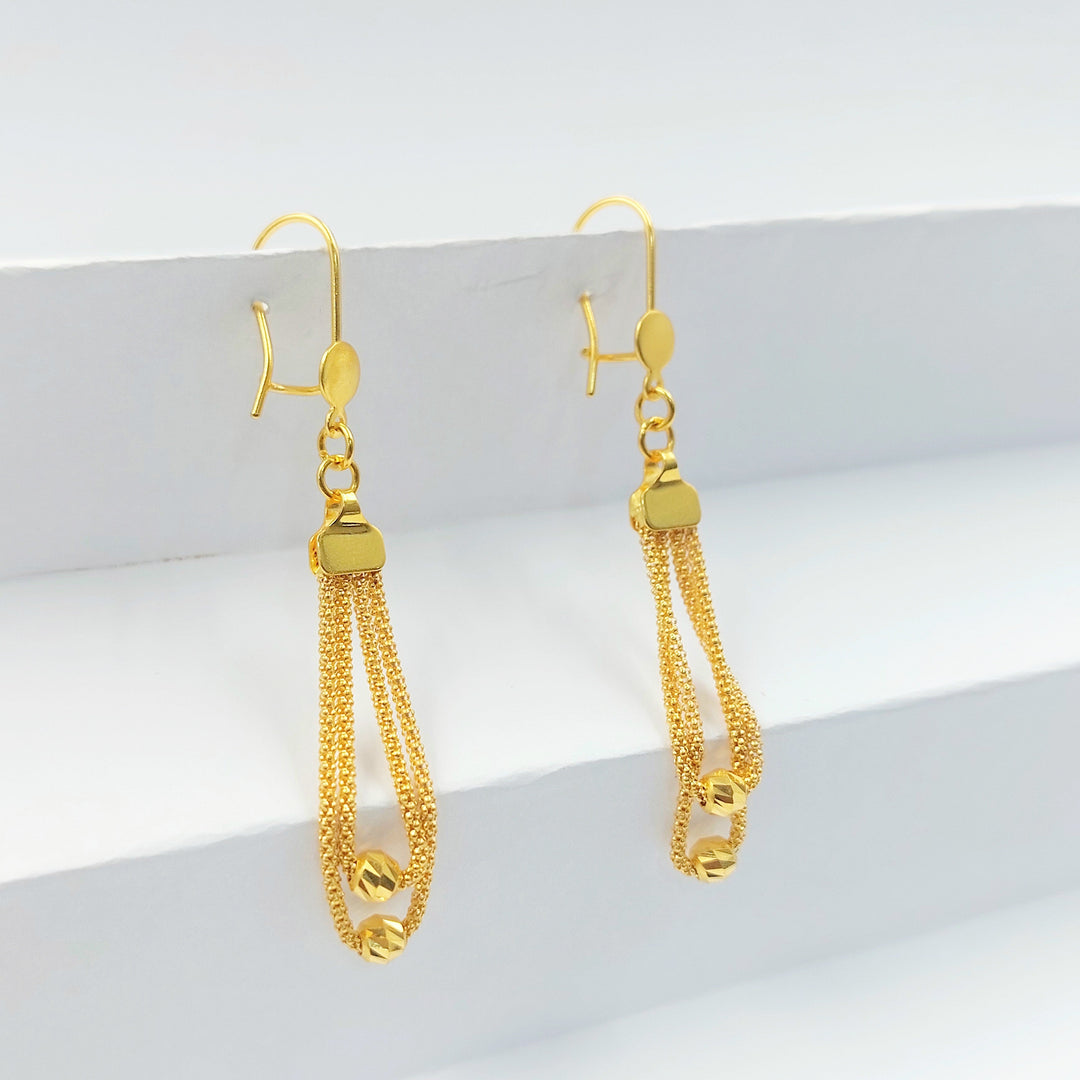 Shankle Fancy Earrings Made of 21K Gold by Saeed Jewelry 