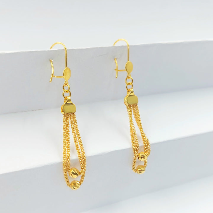 Shankle Fancy Earrings Made of 21K Gold by Saeed Jewelry 