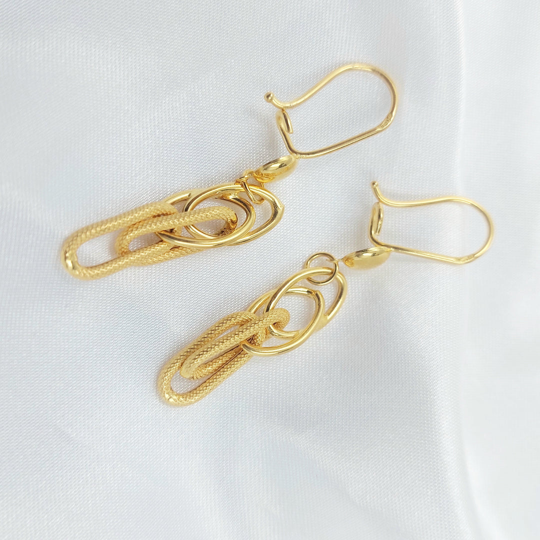 Shankle Earrings Made of 21K Gold by Saeed Jewelry 