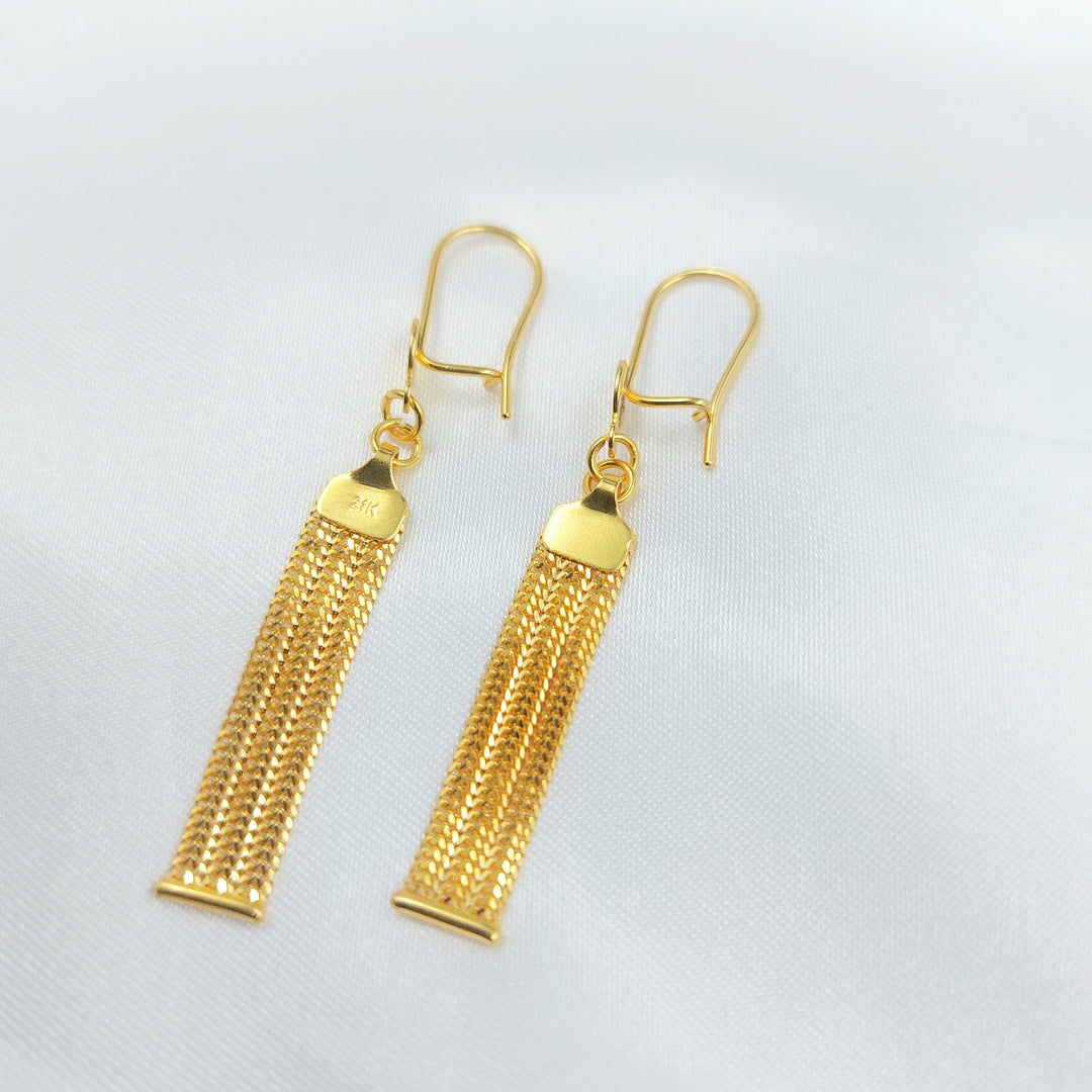 Shankle Fancy Earrings Made of 21K Gold by Saeed Jewelry 