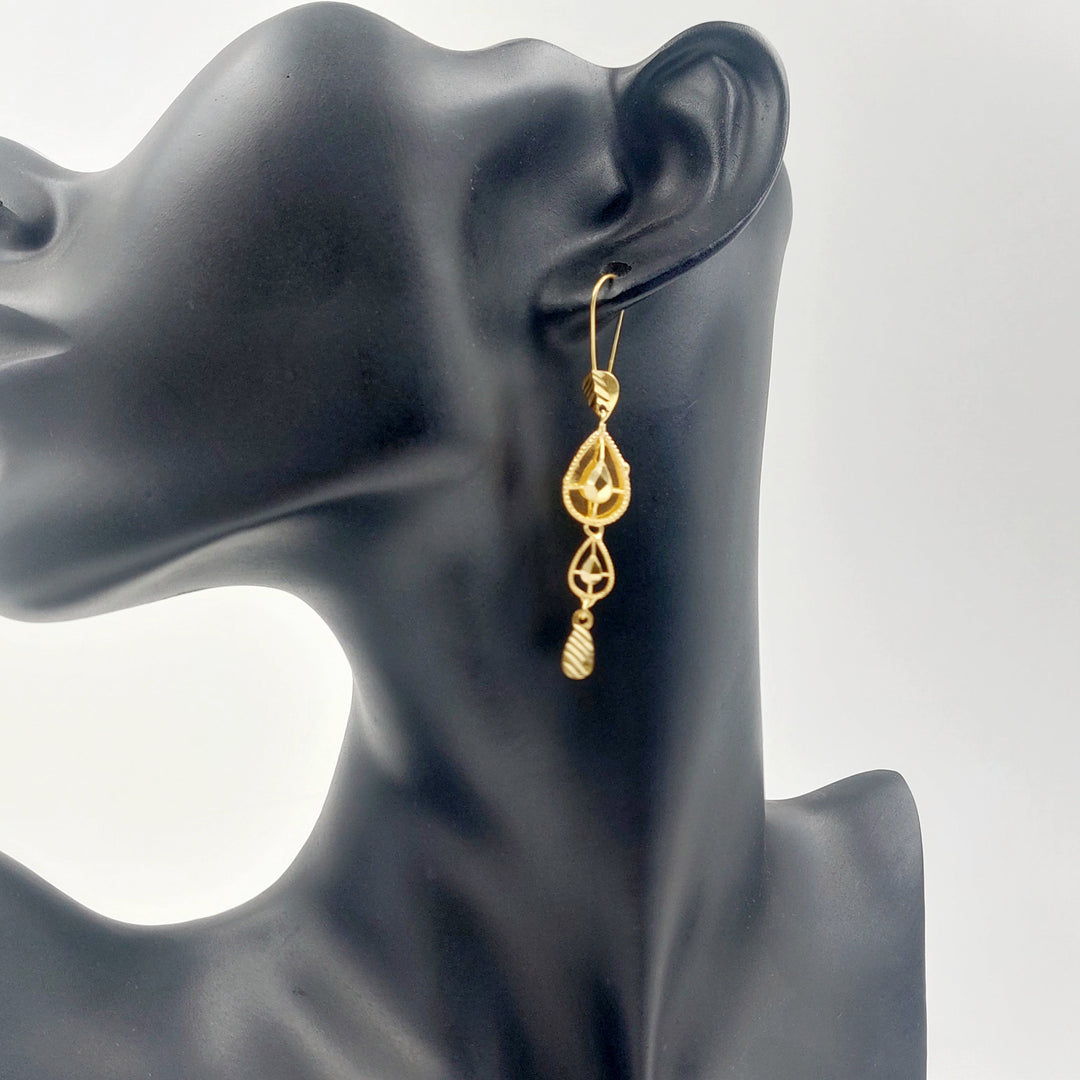 Shankle Deluxe Earrings Made of 21K Gold by Saeed Jewelry 