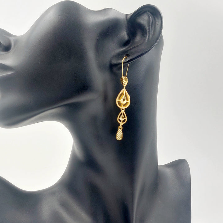 Shankle Deluxe Earrings Made of 21K Gold by Saeed Jewelry 