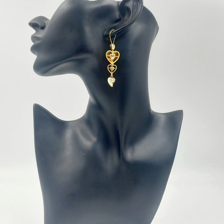 Shankle Heart Earrings Made of 21K Gold by Saeed Jewelry 