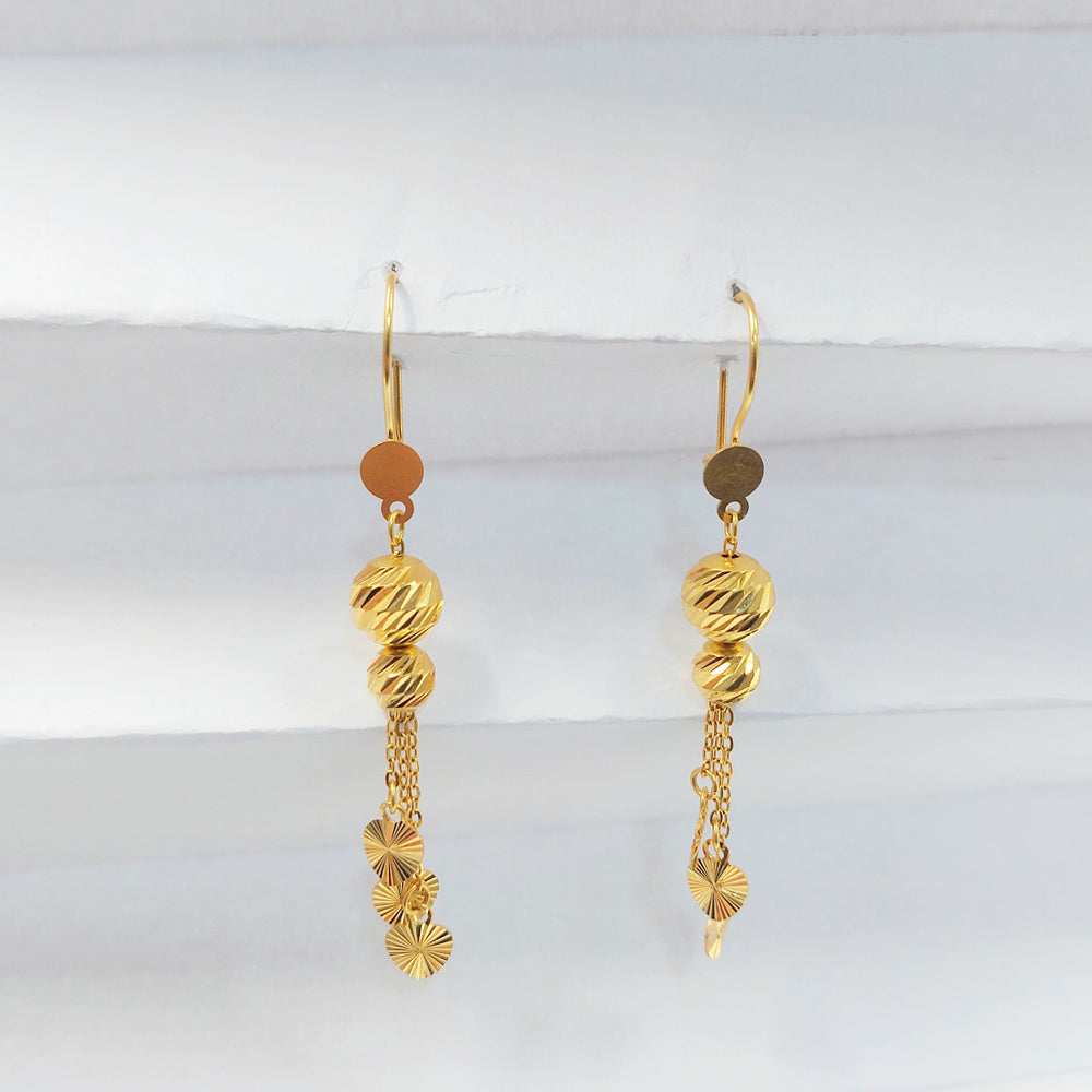 Shankle Heart Earrings Made of 21K Gold by Saeed Jewelry 