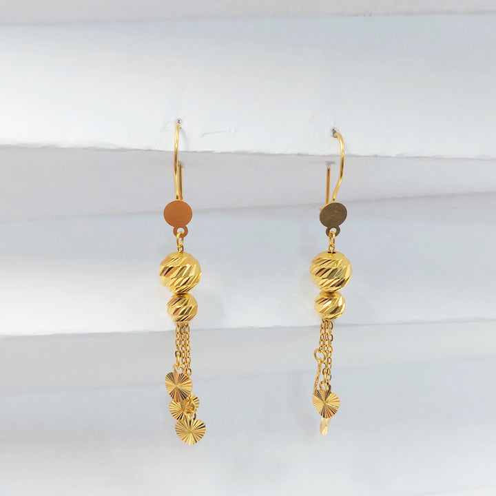 Shankle Heart Earrings Made of 21K Gold by Saeed Jewelry 