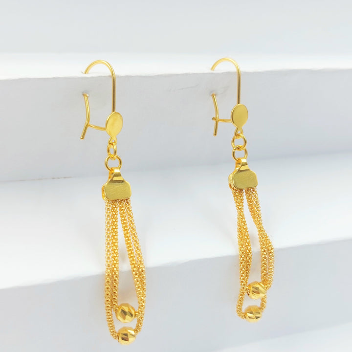 Shankle Fancy Earrings Made of 21K Gold by Saeed Jewelry 