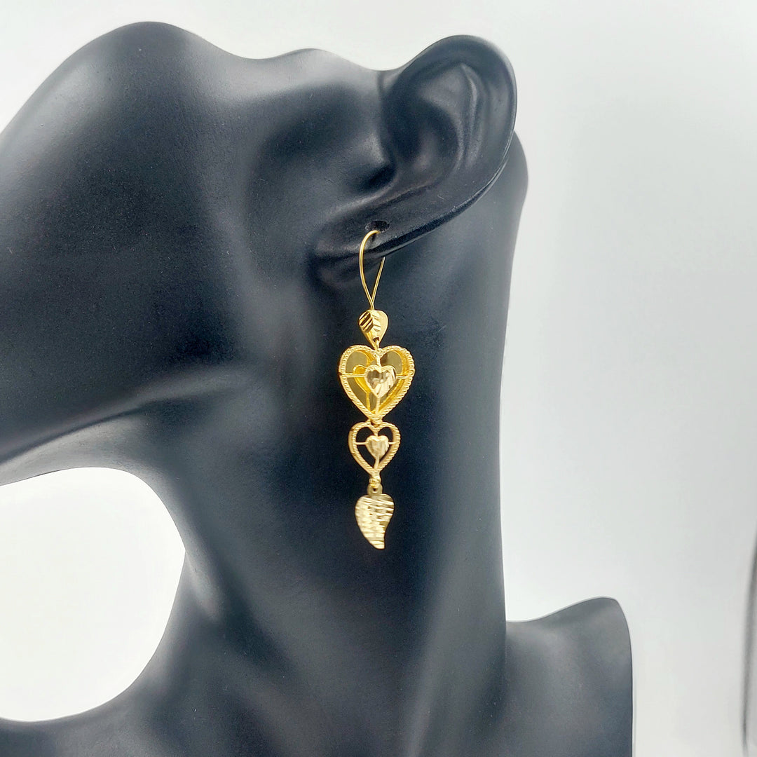 Shankle Heart Earrings Made of 21K Gold by Saeed Jewelry 