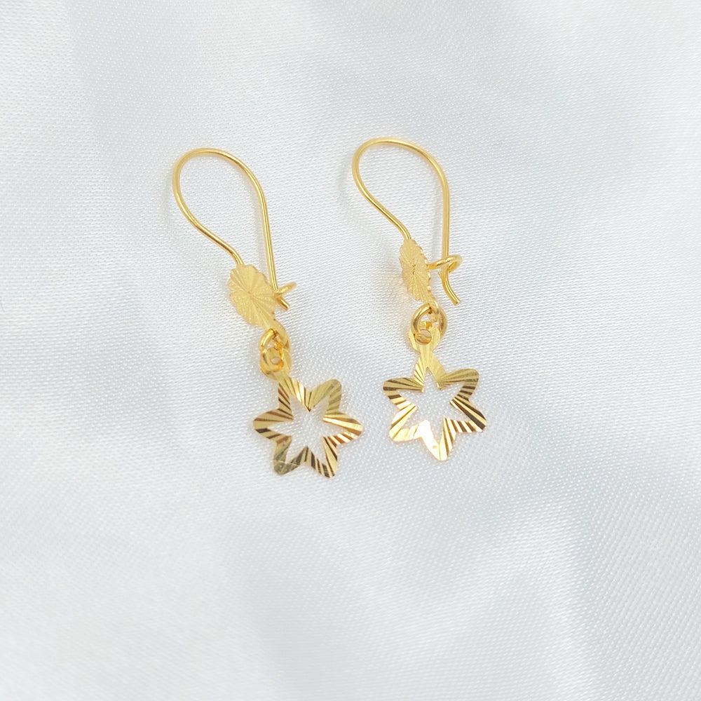 Shankle Star Earrings Made of 21K Gold by Saeed Jewelry 