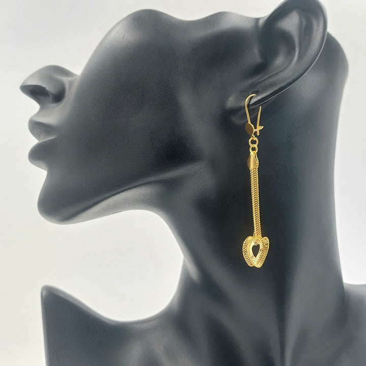 Shankle Fancy Earrings Made of 21K Gold by Saeed Jewelry 