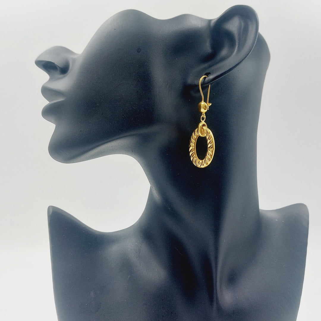 Shankle Earrings Made of 21K Gold by Saeed Jewelry 