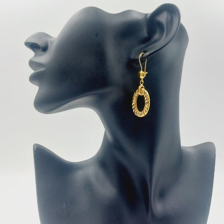 Shankle Earrings Made of 21K Gold by Saeed Jewelry 