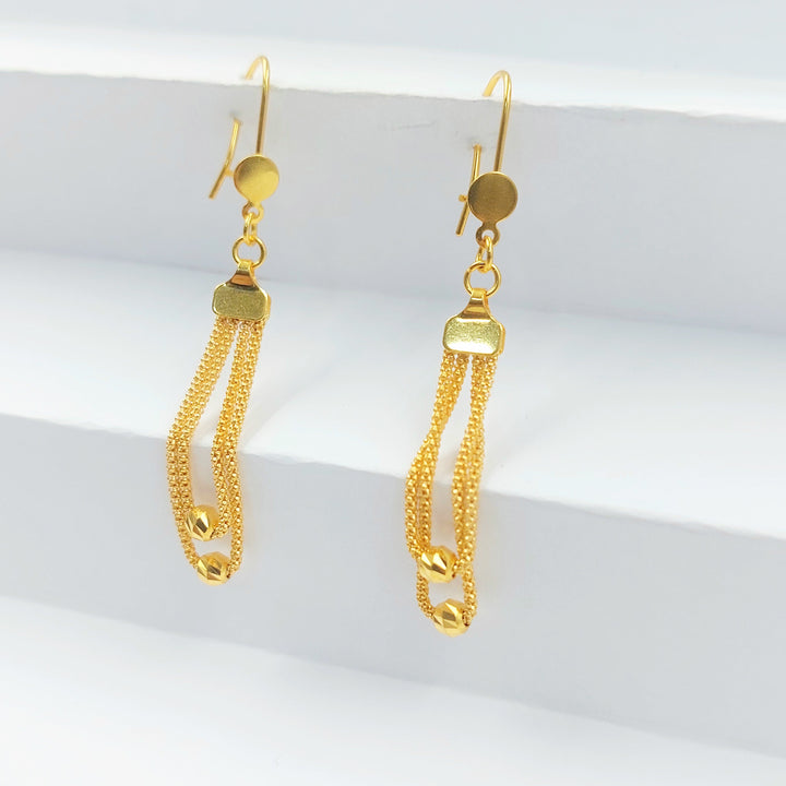 Shankle Fancy Earrings Made of 21K Gold by Saeed Jewelry 