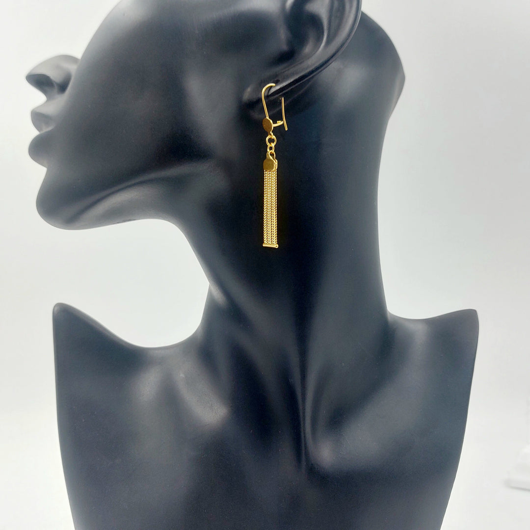 Shankle Fancy Earrings Made of 21K Gold by Saeed Jewelry 