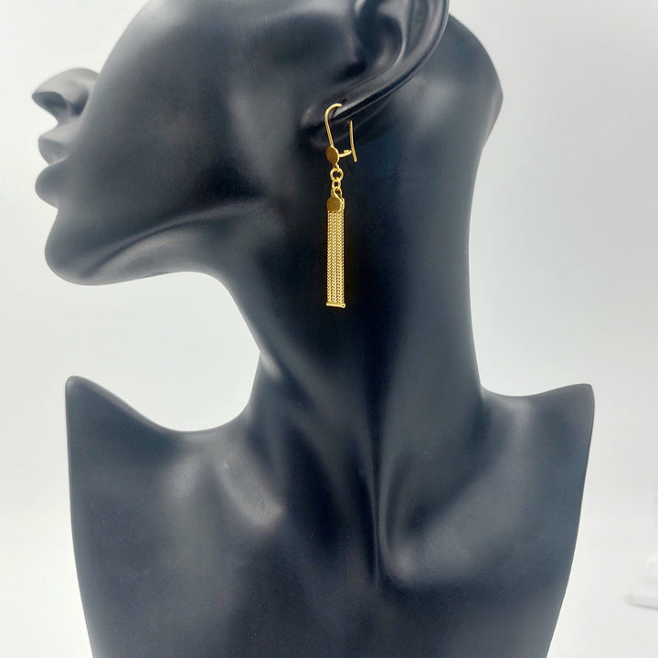 Shankle Fancy Earrings Made of 21K Gold by Saeed Jewelry 